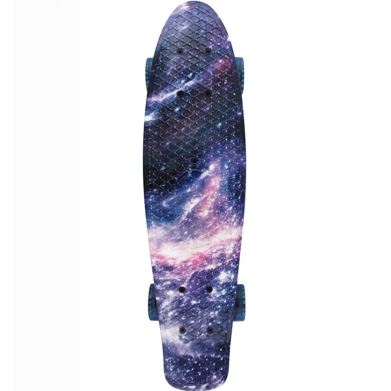 Meketec Skateboard Youth 22 inch Mini Cruiser Retro Starry Adults Skateboards for Kids Boys Girls Beginners Child Toddler Teenagers Dog Age 5 (Purple Galaxy) - Image 4